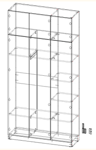 Распродажа - Шкаф распашной Депорте Люкс 30 (1400*2400*300) (1400х2400х300)