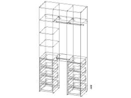 Распродажа - ЭСКИЗ Гардеробная Страйп 3.8  (1200х2400х500)