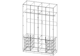 Распродажа - ЭСКИЗ00000147462 Шкаф распашной Фьорд 4  (1700х2600х600)