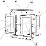 Схема сборки Шкаф навесной витрина Маргарита 2Д BMS