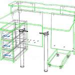 Чертеж Компьютерный стол Софт 3 BMS