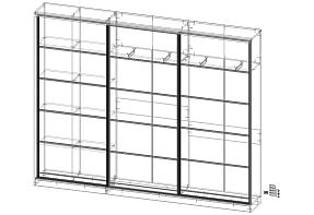 Распродажа - ЭСКИЗ №00000318396 Шкаф-купе Анцелотто  (3000х2400х400)