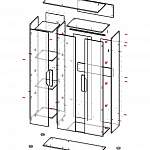 Схема сборки Шкаф 3-х дверный Сорренто Evo BMS