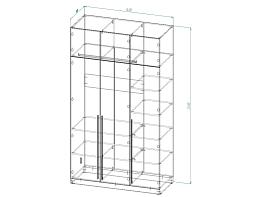 Распродажа - ЭСКИЗ Шкаф для одежды Бронкс  (1400х2450х600)