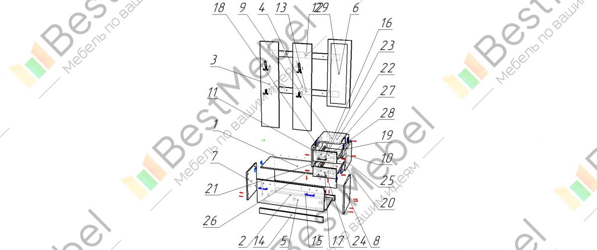 Прихожая домино схема сборки Прихожая домино схема сборки