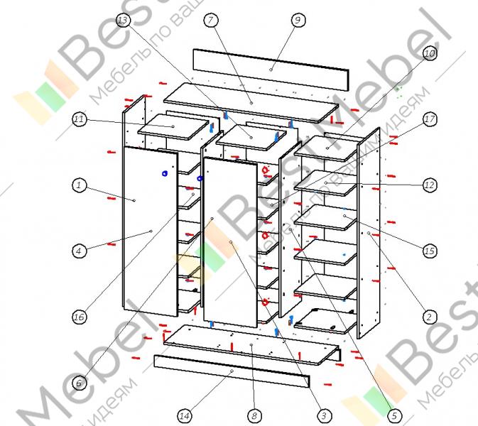 Обувница 38г схема сборки Обувница 38г схема сборки