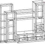 Чертеж Стенка для гостиной Рио BMS