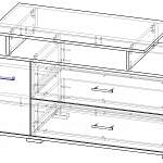 Чертеж Тумба под ТВ Омега 12 BMS