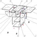 Схема сборки Стол-тумба раскладной с ящиком Пиза BMS