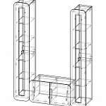 Чертеж Набор тумба под ТВ с колонкой BMS