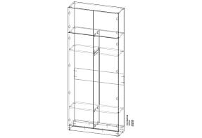 Распродажа - Шкаф распашной Ангард 35 (900*2200*300) (900х2200х300)
