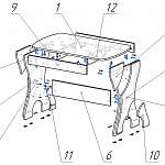 Схема сборки Кухонный стол БР 30 BMS