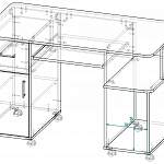 Чертеж Стол письменный Соня 14 BMS