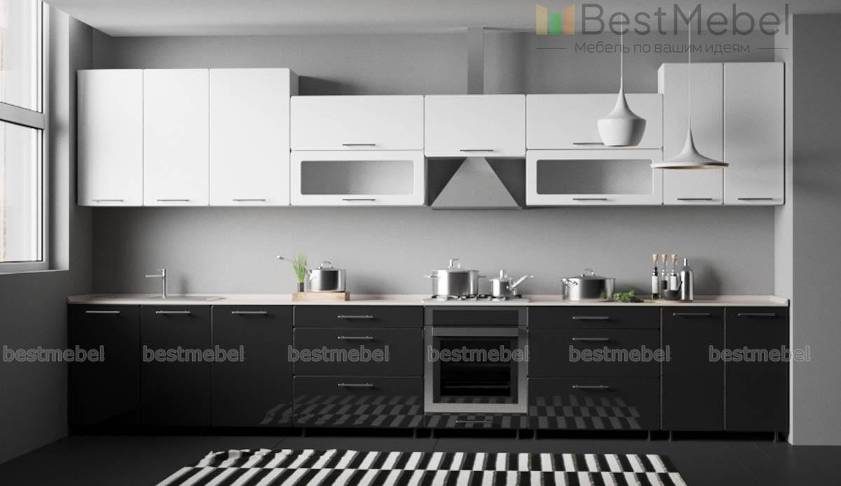 Кухня Черно-белый металлик №3 BMS - Фото