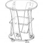 Чертеж Стол круглый журнальный Барин BMS