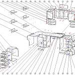 Схема сборки Компьютерный угловой стол Брюгге с полками BMS