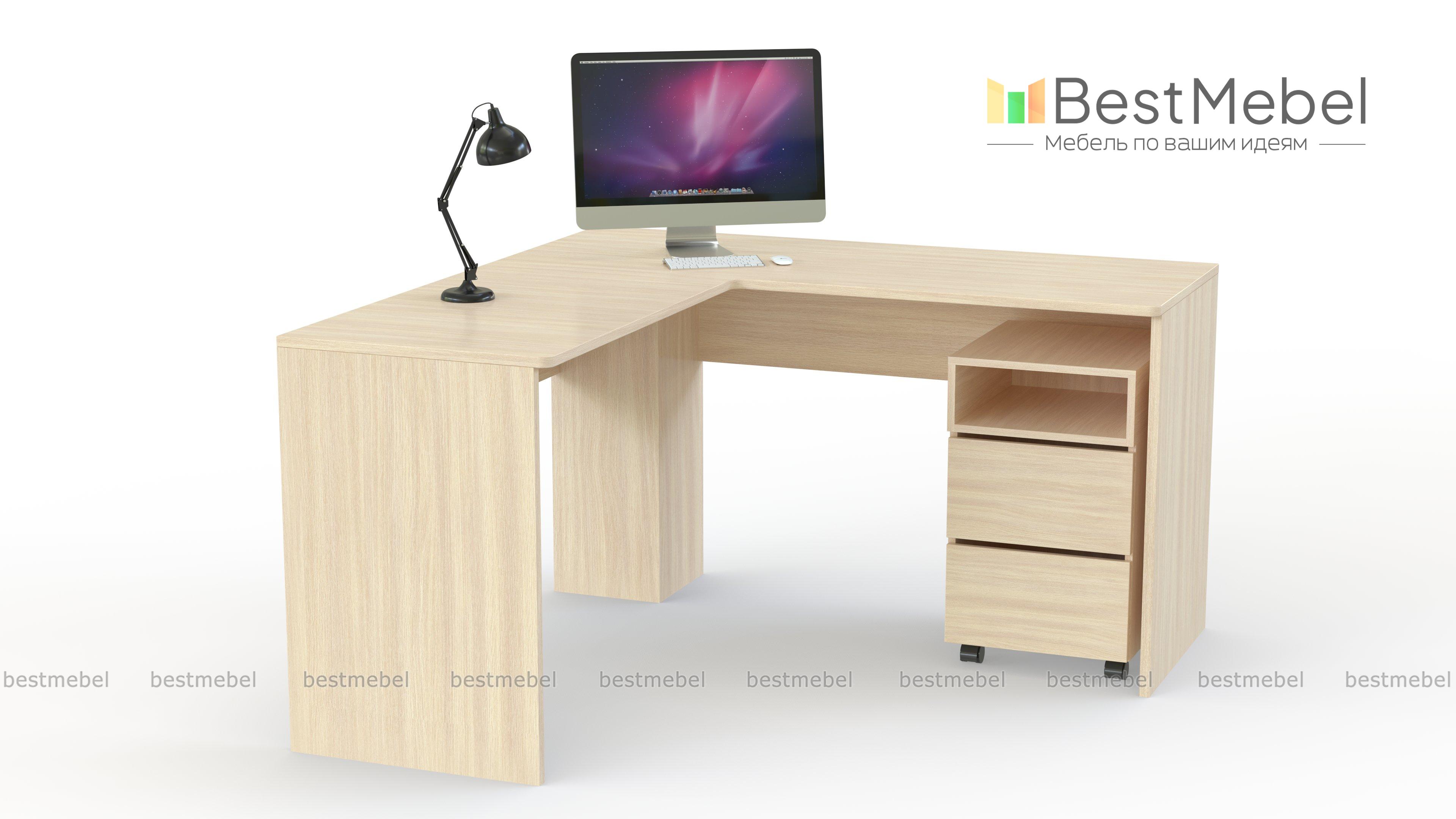 Стол с выкатной тумбой Дина-3 BMS - Фото