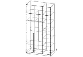 Распродажа - Шкаф распашной Лофант 3А  (1300х2600х600)