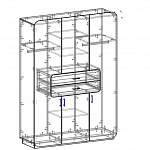Чертеж Распашной шкаф Модерно 11.1 BMS