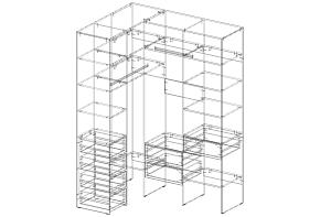 Распродажа - Гардеробная угловая Страйп 4 (1700*2400*1300) (1700х2400х1300)