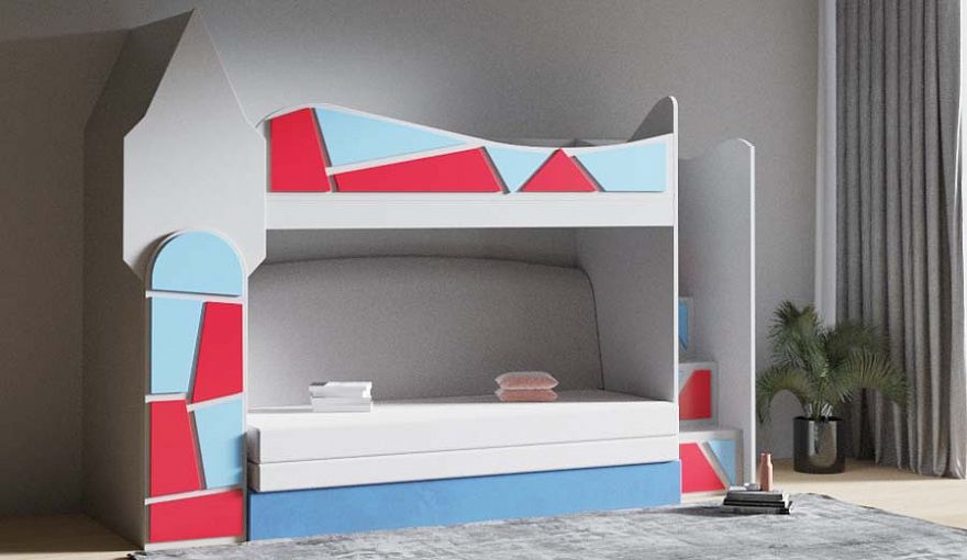 Кровать-чердак с диваном Санни 8 BMS - Фото