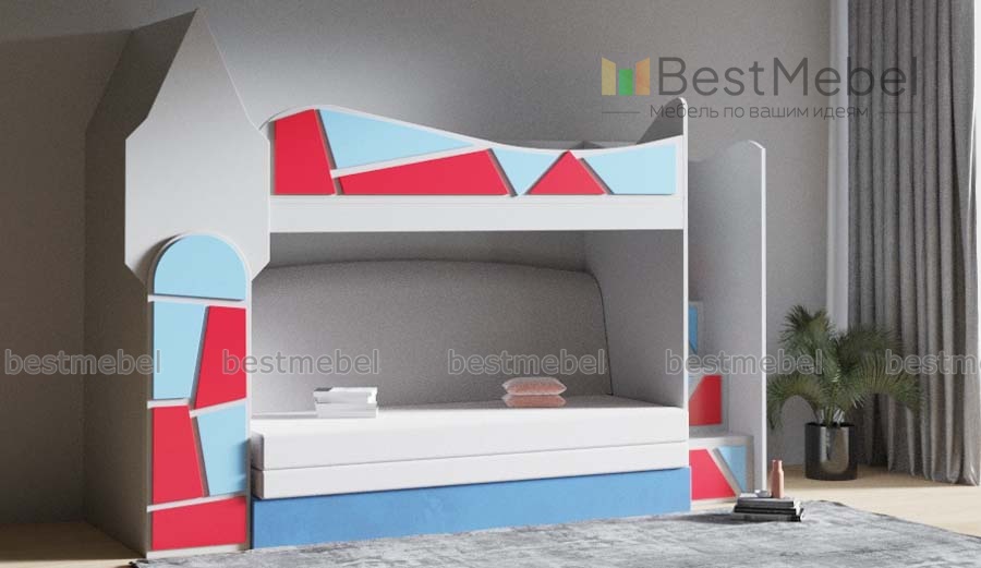 Кровать-чердак с диваном Санни 8 BMS