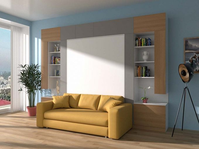 Шкаф-кровать с диваном Флора 3 BMS - Фото