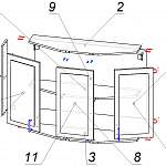 Схема сборки Шкаф навесной остекленный Тоник Ромб BMS