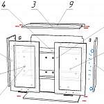 Схема сборки Шкаф навесной со стеклом 2 двери Одри BMS