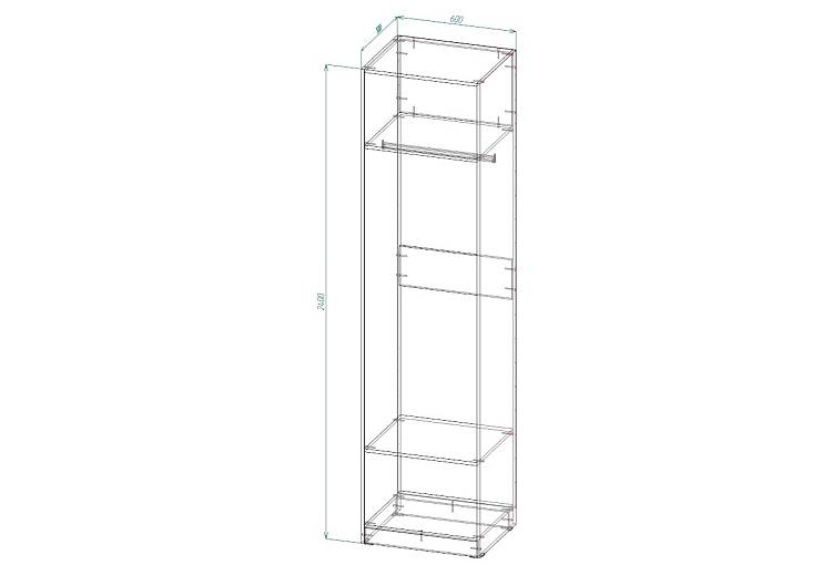 Гардеробная Заря 2 (600х2400х500)