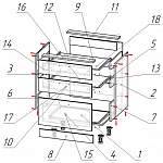Схема сборки Шкаф нижний с 3-мя ящиками Тетчер BMS