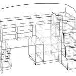 Чертеж Детская кровать-чердак Дм081 BMS