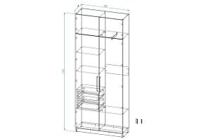 Распродажа - Распашной шкаф Вилета 5 (2 ящика) (1100х2700х400)