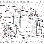 Схема сборки Кровать чердак Кадет 1 с лестницей-комодом BMS
