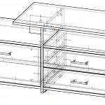 Чертеж Тумба под телевизор Мишель 2100 BMS