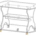 Чертеж Журнальный стол СЖ-07.1 BMS