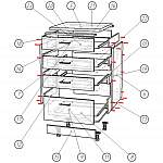 Схема сборки Шкаф нижний с 4-мя ящиками Оля BMS