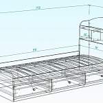 Схема сборки Кровать с 3 ящиками Кассиопея 20 BMS