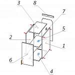 Схема сборки Шкаф навесной Николь 1 дверь BMS