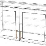 Чертеж Шкаф навесной остекленный Тоник 2 двери BMS
