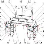 Схема сборки Туалетный столик Ангелина BMS
