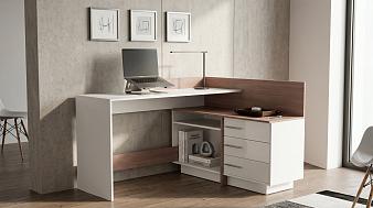 Распродажа - ЭСКИЗ Письменный угловой стол с ящиками ОМ-1 BMS  (1260х830х1190)