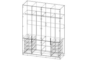 Распродажа - ЭСКИЗ №00000333252 Шкаф распашной Фьорд 4  (1800х2400х600)