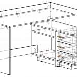 Чертеж Угловой компьютерный стол Эсмин 1 BMS