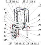 Схема сборки Туалетный столик Гласс 5 BMS
