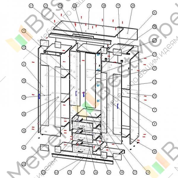 Схема сборки Шкаф Комфорт 6 BMS