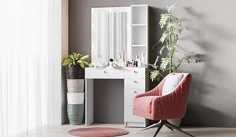 Распродажа - Туалетный столик с подсветкой Мирроу 7 BMS (1200х1630х400)