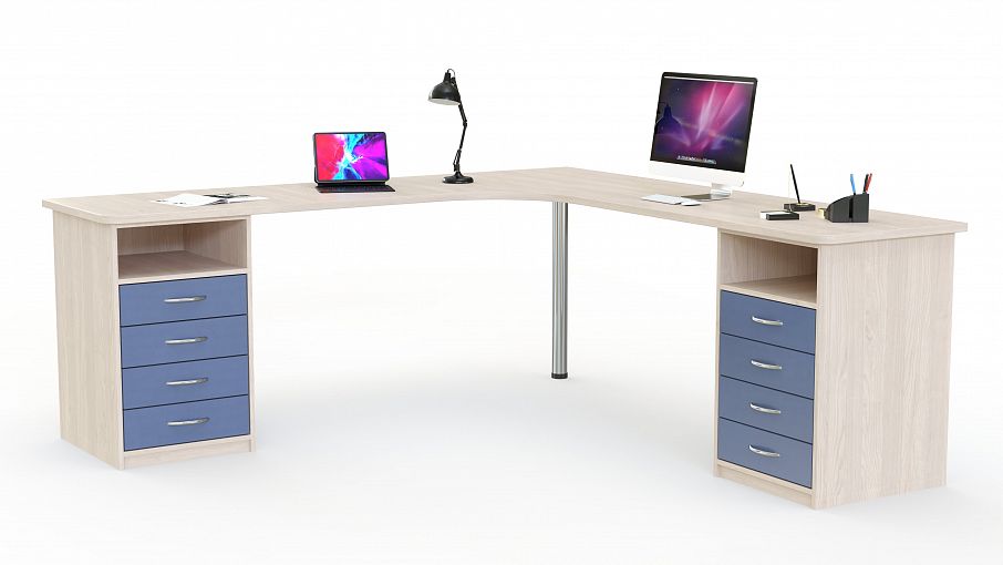 Угловой письменный стол для двоих Нико 80 BMS - Фото