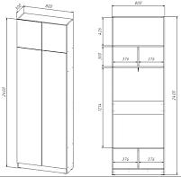 Распродажа - Шкаф распашной Ангард 35 (800*2400*300) (800х2400х300)