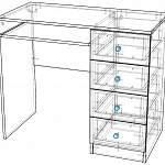 Чертеж Письменный стол BIU 4s/120 BMS